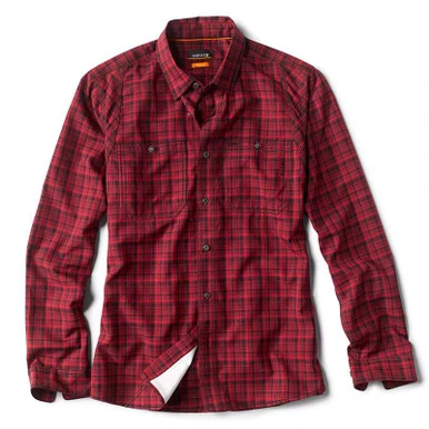 Orvis Chambray Plaid Work Shirt - Cardinal/Black - Medium 3 Orvis Chambray Plaid Work Shirt - Cardinal/Black - Medium