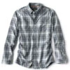 Orvis Chambray Plaid Long Sleeve Work Shirts -Orvis orvis chambray plaid work shirts 86861.1651414823