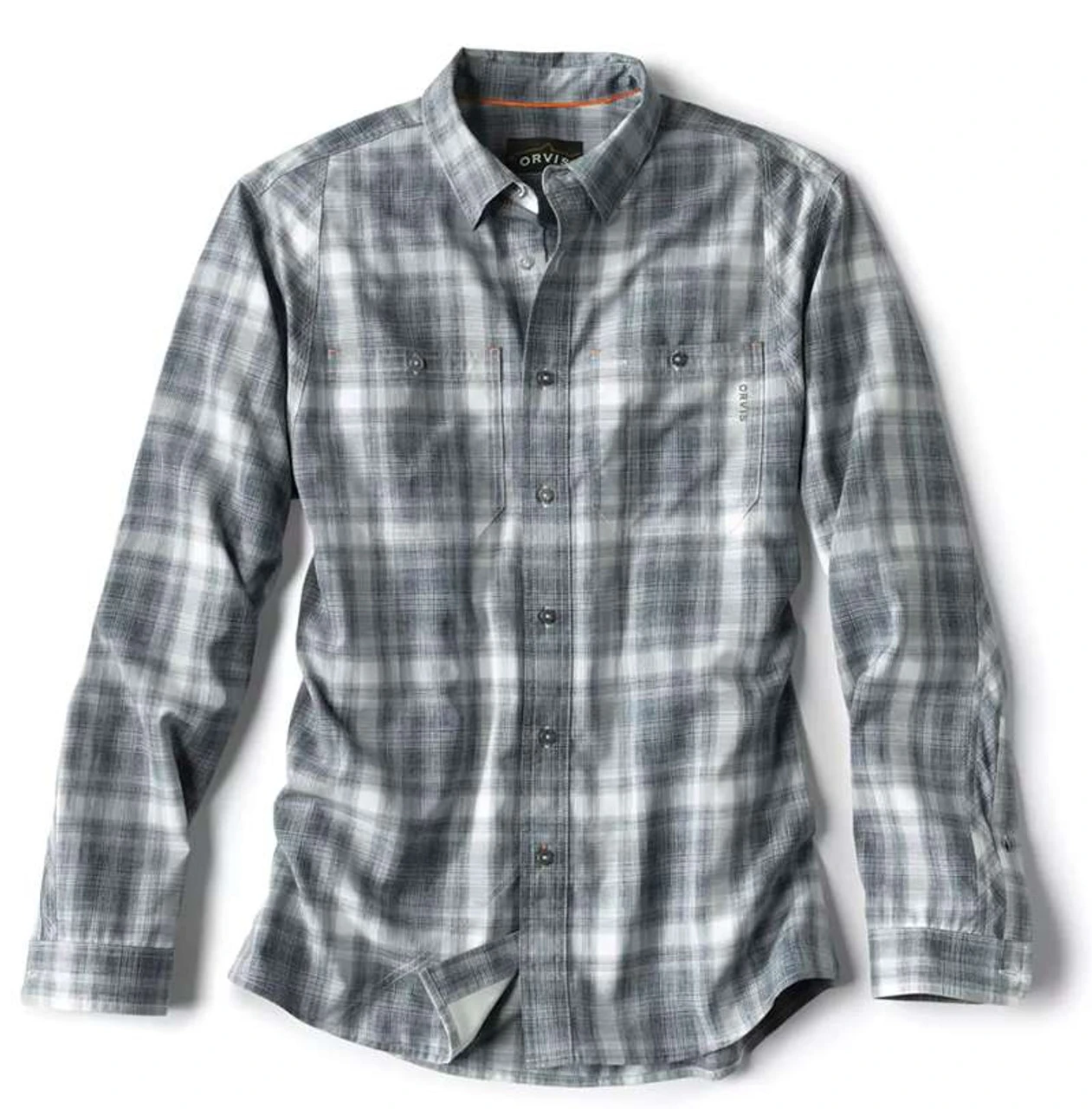 Orvis Chambray Plaid Long Sleeve Work Shirts 3 Orvis Chambray Plaid Long Sleeve Work Shirts